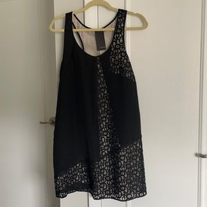 LAST CALL -Excellent condition (worn once)! Black shift dress with lace overlay